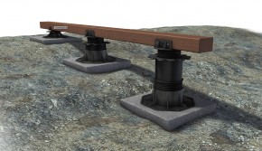 K & R Terracon Terrassenlager - Stellfuss verstellbar 35 - 70 mm Höhe, selbstnivellierend bis zu 8%